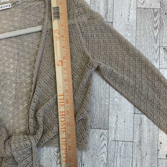 Alice + Olivia Cropped Cardigan Fergie Tie Front Small Fairy Cottagecore Boho - Picture 6 of 9